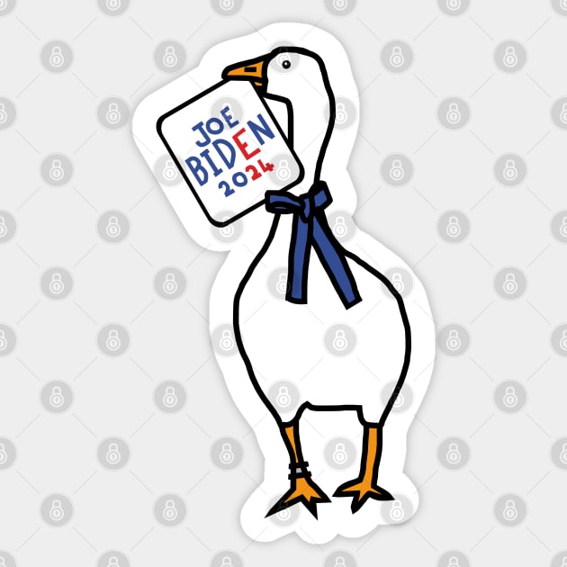 White Goose with Joe Biden 2024 Sign Sticker by ellenhenryart